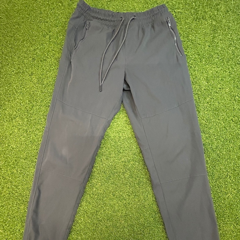 Tahar Mens Athletic Jogger Pants‎ Charcoal Gray Zipper Pockets Size Medium